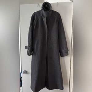 COS Gray Herringbone Wool Coat